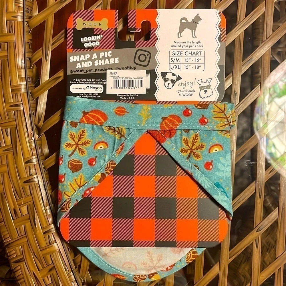 Brand New Cutest Pumpkin in the Patch Small/Medium Pet Dog Bandana 13-15” Neck